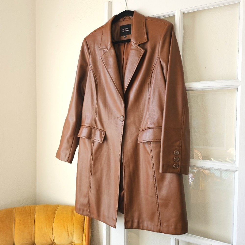 Avec Les Filles Faux Leather Coat, Large